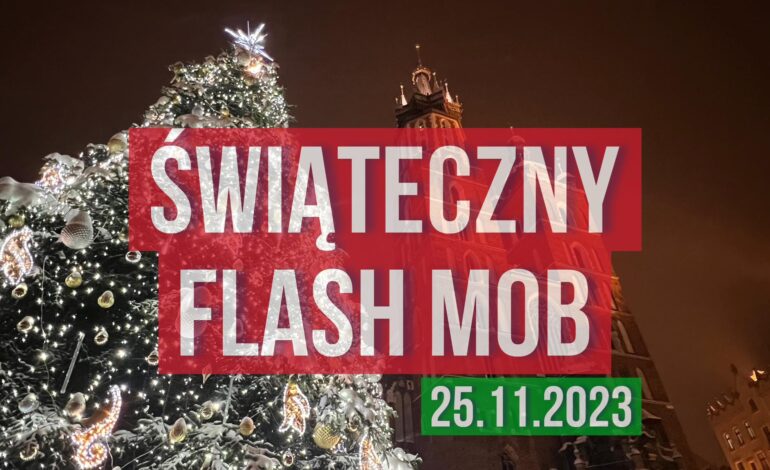 Świąteczny flash mob Michała Kostempskiego w Krakowie