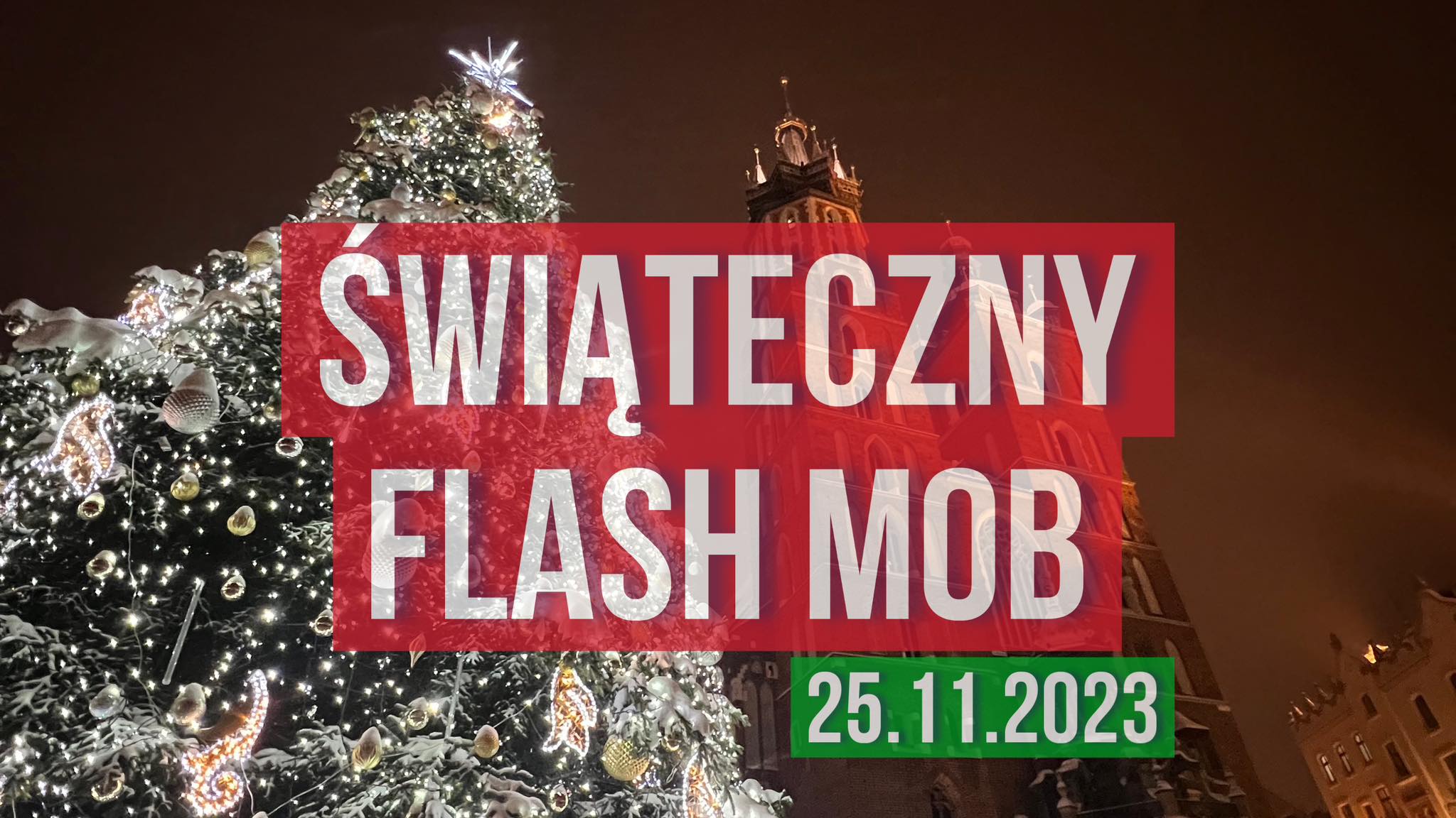 Świąteczny flash mob Michała Kostempskiego w Krakowie